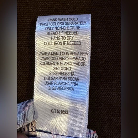 Julian Taylor Blue Floral Dress Cut Out Bow & Back Gold Zipper In Back SZ 12 - Picture 10 of 13